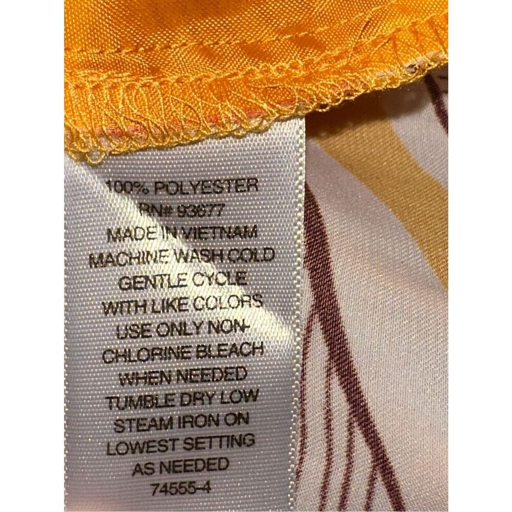 Worthington L Gold Red Tropical Rain Satin Drawstring Pull on Pocket Maxi Skirt - Picture 10 of 10